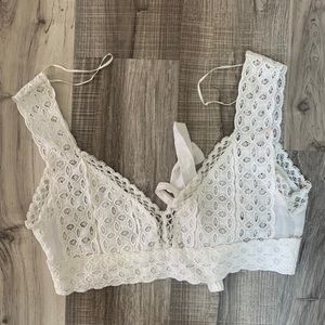 Urban Outfitters White lace crop top bra